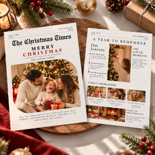 Cartão De Festividades Jornal Foto de Natal Inesquecível