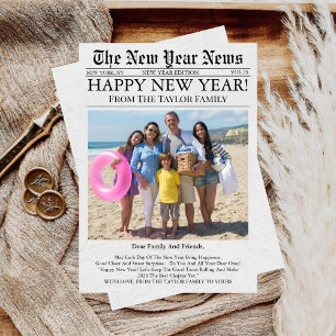 Cartão De Festividades Jornal Foto Divertida Única 2027 Feliz Ano Novo