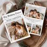 Cartão De Festividades Jornal Natal Único Família de Fotos 4<br><div class="desc">Celebre a magia da temporada e compartilhe seus momentos queridos com nosso cartão único de Natal projetado para parecer a primeira página de um jornal clássico. Este cartão criativo e nostálgico transforma os seus cartões de natal numa lembrança memorável, perfeita para mostrar os destaques da sua família do ano passado...</div>