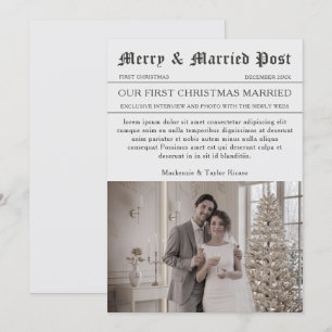 Cartão De Festividades Jornal Personalizado Foto de Casamento e Feliz