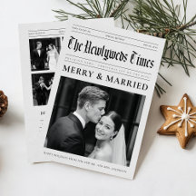 Jornal Recém-Casados Foto Preto e Branco Natal
