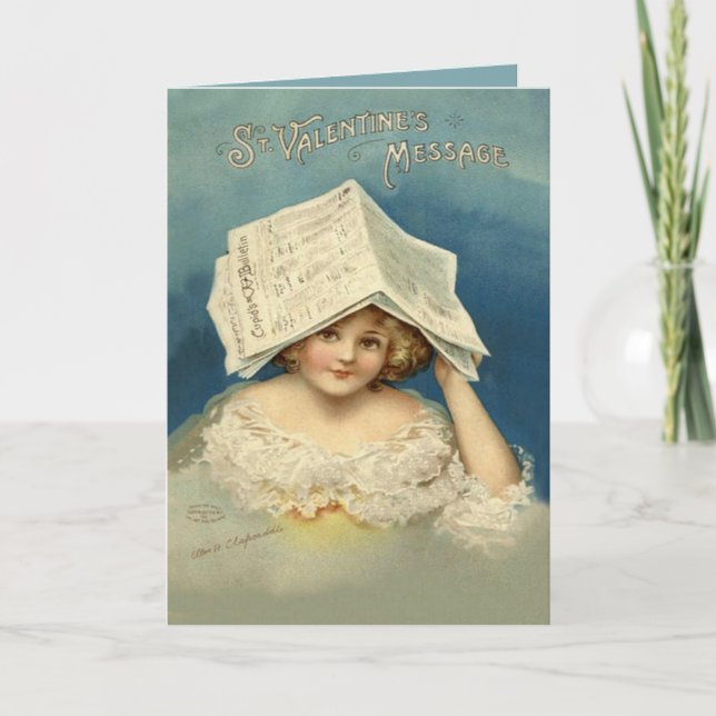 Cartão De Festividades Jornal sobre Namorados para raparigas (Frente)