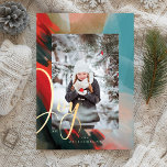 Cartão De Festividades Joy Abstrato Watercolor Paint Brush Traço Foto<br><div class="desc">Nosso cartaz fotográfico de Natal de Natal de espírito cardinal traz calor, vida e energia inspirados pela natureza. Escovas expressivas e canetas são combinadas com nossa trabalho de arte estilizada artística. Evocando o sentimento de amor, alegria e paz. Matizes saturados de vermelhos, pinceladas, preto ebony profundo, azul-safira e tons ouros...</div>