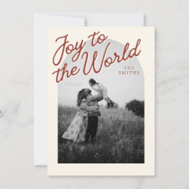 Cartão De Festividades Joy Arch Christian Classic Red Christmas Photo