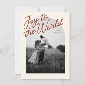 Cartão De Festividades Joy Arch Christian Classic Red Christmas Photo