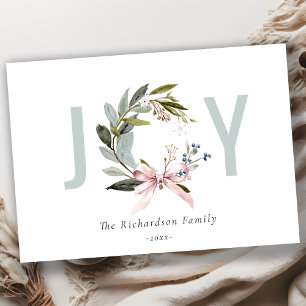 Cartão De Festividades Joy Blush Azul Verdinho Verdinho