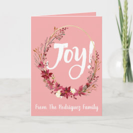 Cartão De Festividades Joy Card With Poinsettias
