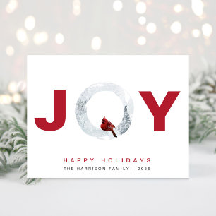 Cartão De Festividades Joy Cardinal Watercolor Natal