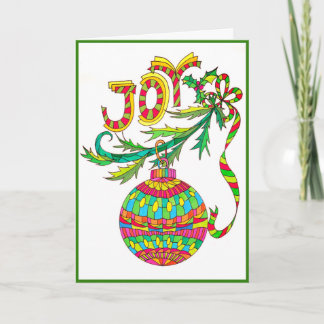 Cartão De Festividades Joy Christmas Card by Leslie Clair Bures