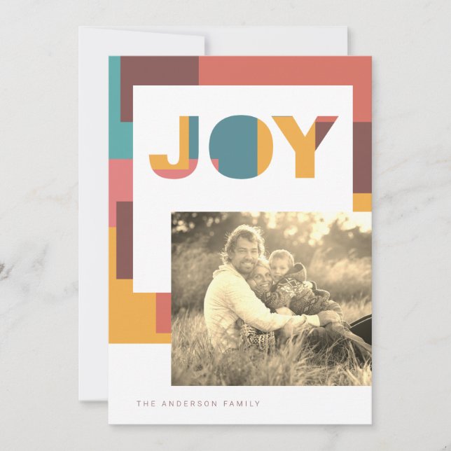Cartão De Festividades Joy Color Blocks (Frente)