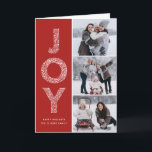 Cartão De Festividades Joy Foliage Typografia Red Christmas Photo Collage<br><div class="desc">Cartão de Férias de Colagem de Fotos de Natal Vermelho com Tipografia Foliage | Envie Cartões de natal com este cartão de colagem de fotos de feriado caprichoso. Apresenta a tipografia decorativa de folhagem JOY e o padrão festivo. Outras cores estão disponíveis.</div>