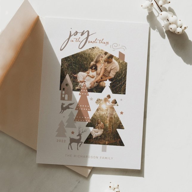 Cartão De Festividades Joy In Simple Things Cozy Woodland Village 2 Foto (Criador carregado)