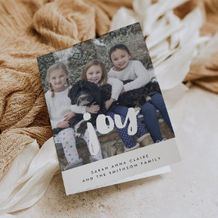 Cartão De Festividades Joy Inspirational Christmas Family Photo