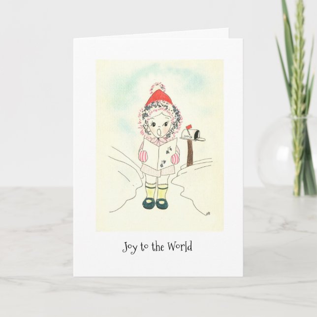 Cartão De Festividades Joy Little Girl (Frente)