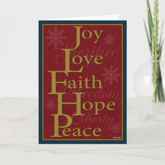 Cartão De Festividades Joy Love Faith Hope Peace Christmas Card