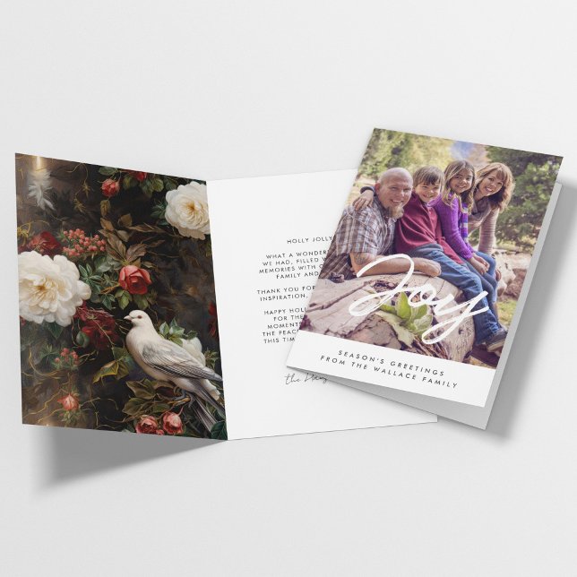 Cartão De Festividades Joy Modern Inspirational Family Photo (Criador carregado)