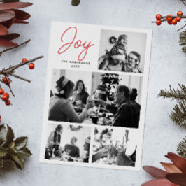Cartão De Festividades Joy Natal | Saudação Moderna da Família de Fotogra