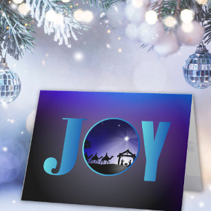 Cartão De Festividades JOY Natividade Cena Cristã Natal