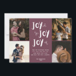 Cartão De Festividades Joy Newlywn Photo Collage Red Holly Natal<br><div class="desc">Cartão de saudação de colagem de fotos de Natal em nosso design de "Joy Joy" vermelho e branco. Personalize com quatro de suas fotos favoritas do ano, sua saudação, seu sobrenome e o ano. Se precisar de ajuda com as suas fotos ou o modelo, sinta-se à vontade para entrar em...</div>