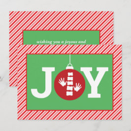 Cartão De Festividades JOY Ornament Stripes Chiroprace Natal Flat
