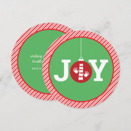 Cartão De Festividades Joy Ornament Stripes Chiropracna Ronda de Natal