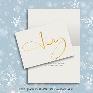 Cartão De Festividades Joy & Peace Golf Modern Folheou o Natal