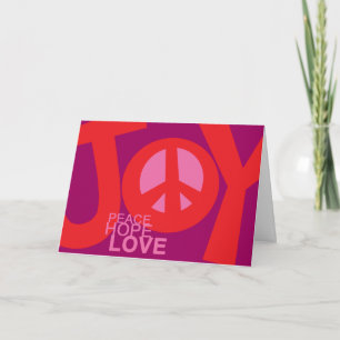 Cartão De Festividades Joy, Peace, Hopeand, Love Holiday Card