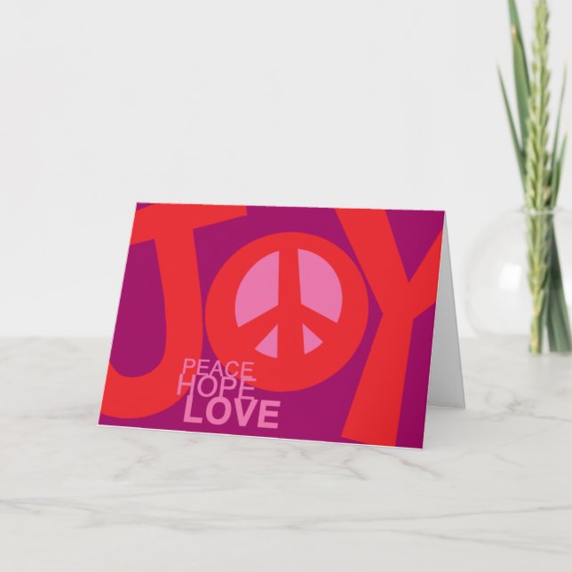 Cartão De Festividades Joy, Peace, Hopeand, Love Holiday Card (Frente)
