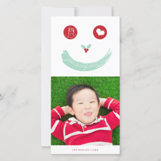 Cartão De Festividades Joy Peace Love Cute Smiling Face Funny Kid Foto