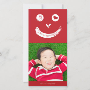 Cartão De Festividades Joy Peace Love Cute Smiling Face Funny Kid Foto