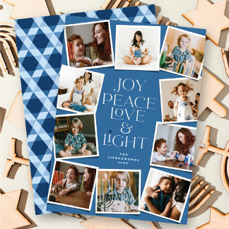 Cartão De Festividades Joy Peace Love & Light Hanukkah 10 Foto instantâne