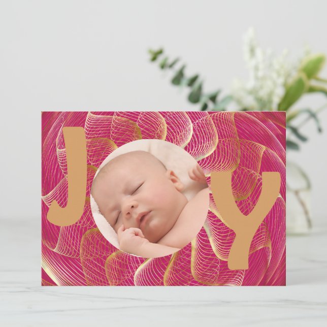 Cartão De Festividades Joy Photo (Em pé/Frente)