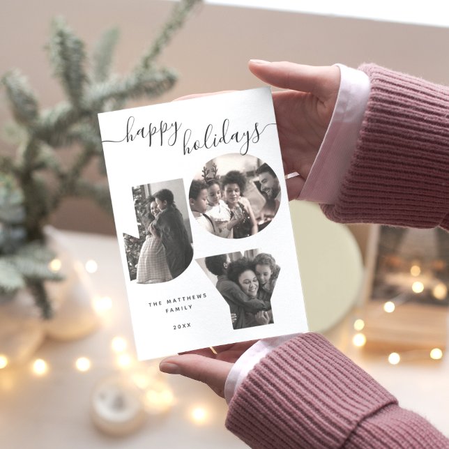 Cartão De Festividades Joy Photo Collage Feliz Natal Feliz Feriados (Criador carregado)