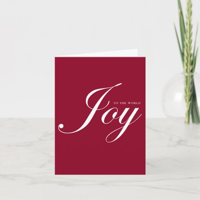 Cartão De Festividades Joy red simple Christmas holiday business logo (Frente)