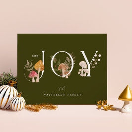 Cartão De Festividades Joy Rustic Woodsy Watercolor Natal