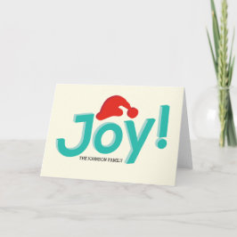Cartão De Festividades joy & santa hat
