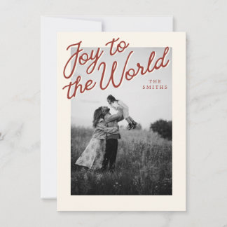 Cartão De Festividades Joy Simple Christian Classic Red Christmas Photo