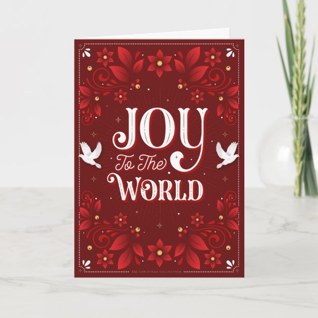 Cartão De Festividades Joy to the World Christmas Greeting Card (Frente)