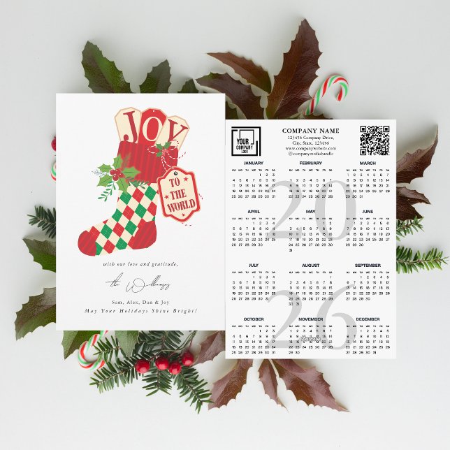 Cartão De Festividades Joy to the World Christmas Rustic 2026 Calendar (Joy to the World Christmas 2026 Calendar Photo Budget Gift Cristian Families Organizations Business )