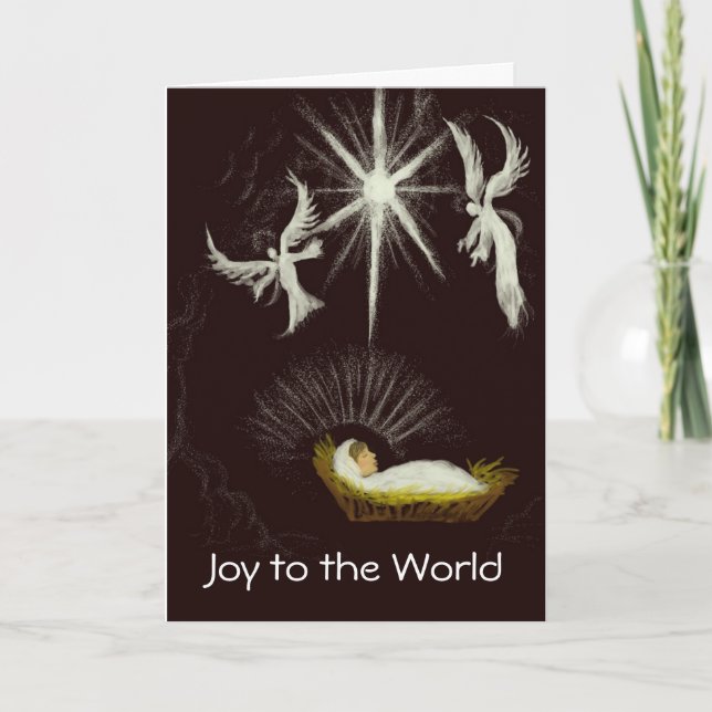 Cartão De Festividades Joy to the World Customizable Christmas (Frente)