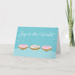 Cartão De Festividades Joy to the World Donuts | Greeting Card