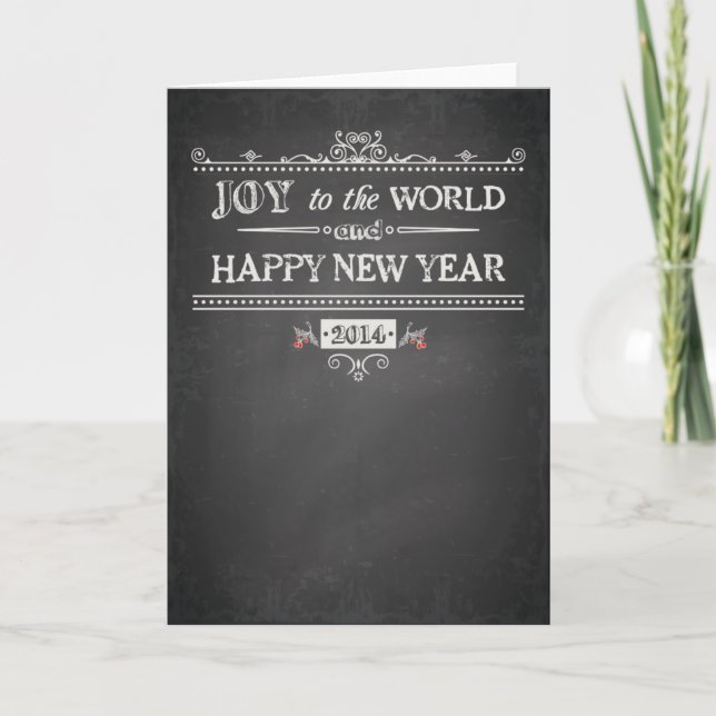 Cartão De Festividades Joy to the World - Happy New Year - 2014 (Frente)