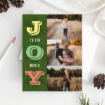 Cartão De Festividades Joy To The World Holiday Family Photo Collage Card<br><div class="desc">Mostre suas fotos favoritas da sua foto de feriado com esta Joy para o modelo do Mundo. O cartão perfeito para Ação de Graças,  Natal,  Chanucá ou Feliz ano novo.</div>