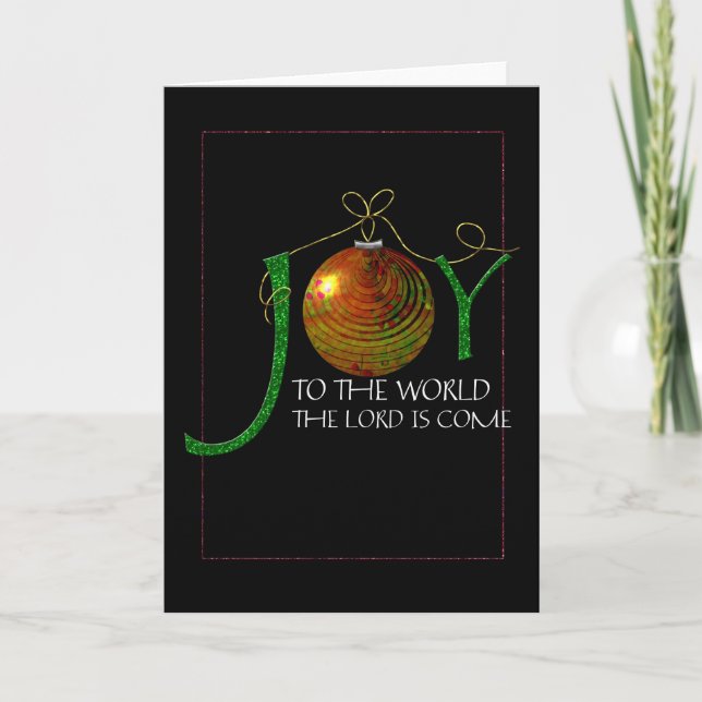 Cartão De Festividades JOY to the world ornnament card (Frente)