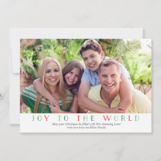 Cartão De Festividades Joy to the World Photo Christmas Card