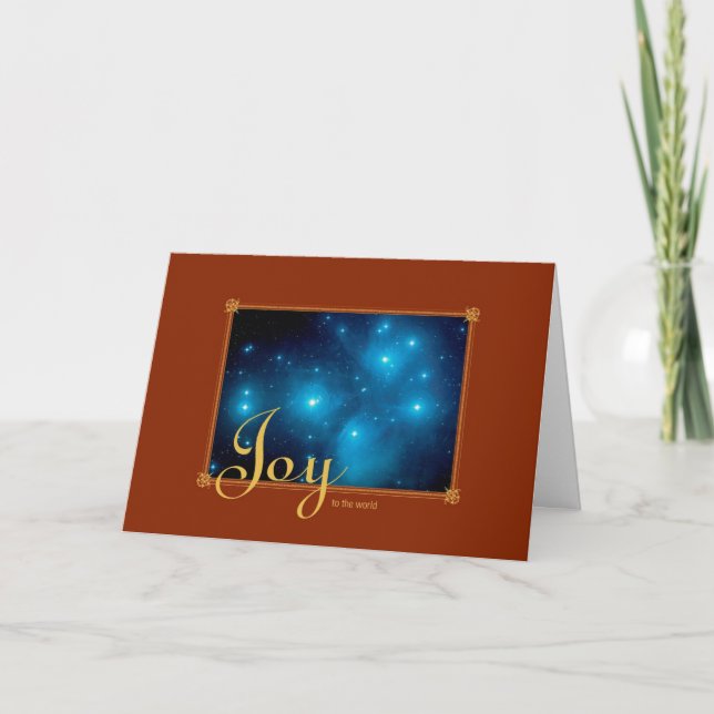 Cartão De Festividades Joy To The World Pleiades Star Cluster – Hubble (Frente)