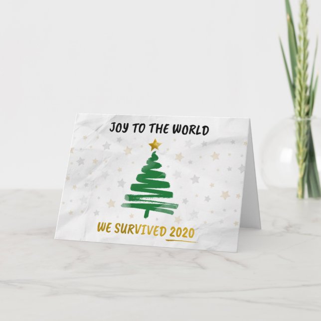 Cartão De Festividades Joy To The World Survived 2020 Personalized (Frente)