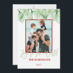 Cartão De Festividades Joy to the World Watercolor Christmas Photo Card<br><div class="desc">Joy to the World  Watercolor Painted Pine Branches Christmas Photo Card is great way to send holiday wishes of holiday celebration</div>