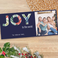 Joy To World 1 Photo Modern Christmas Card