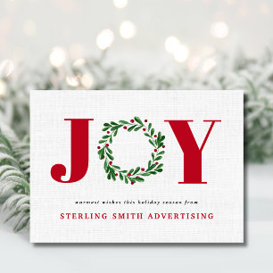 Cartão De Festividades JOY Warmest Deseja Negócios